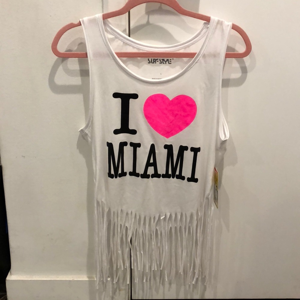 I ❤️ Miami Shredded Tank Top